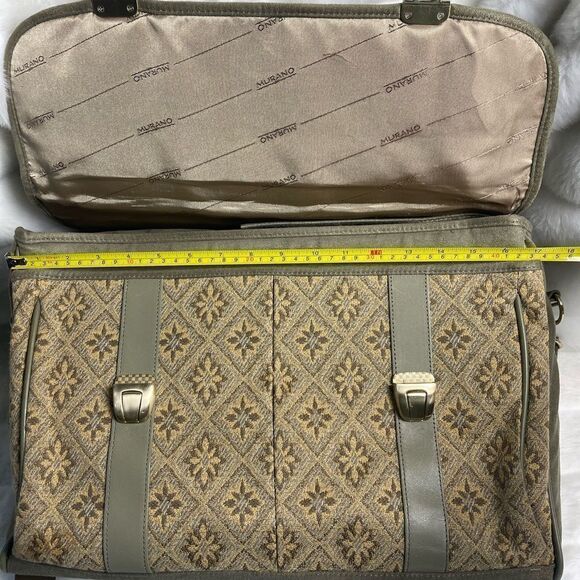 Murano travel weekender bag olive green polyester and beige gold tone hardwares - Picture 8 of 14